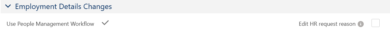Screenshot: Employment Details Changes section on the Policy page